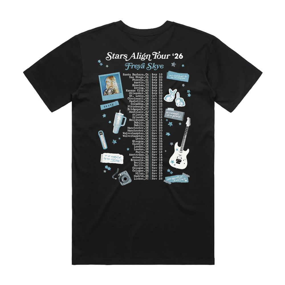 Freya Skye - Stars Align Tour Black Dateback Tee